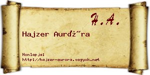Hajzer Auróra névjegykártya